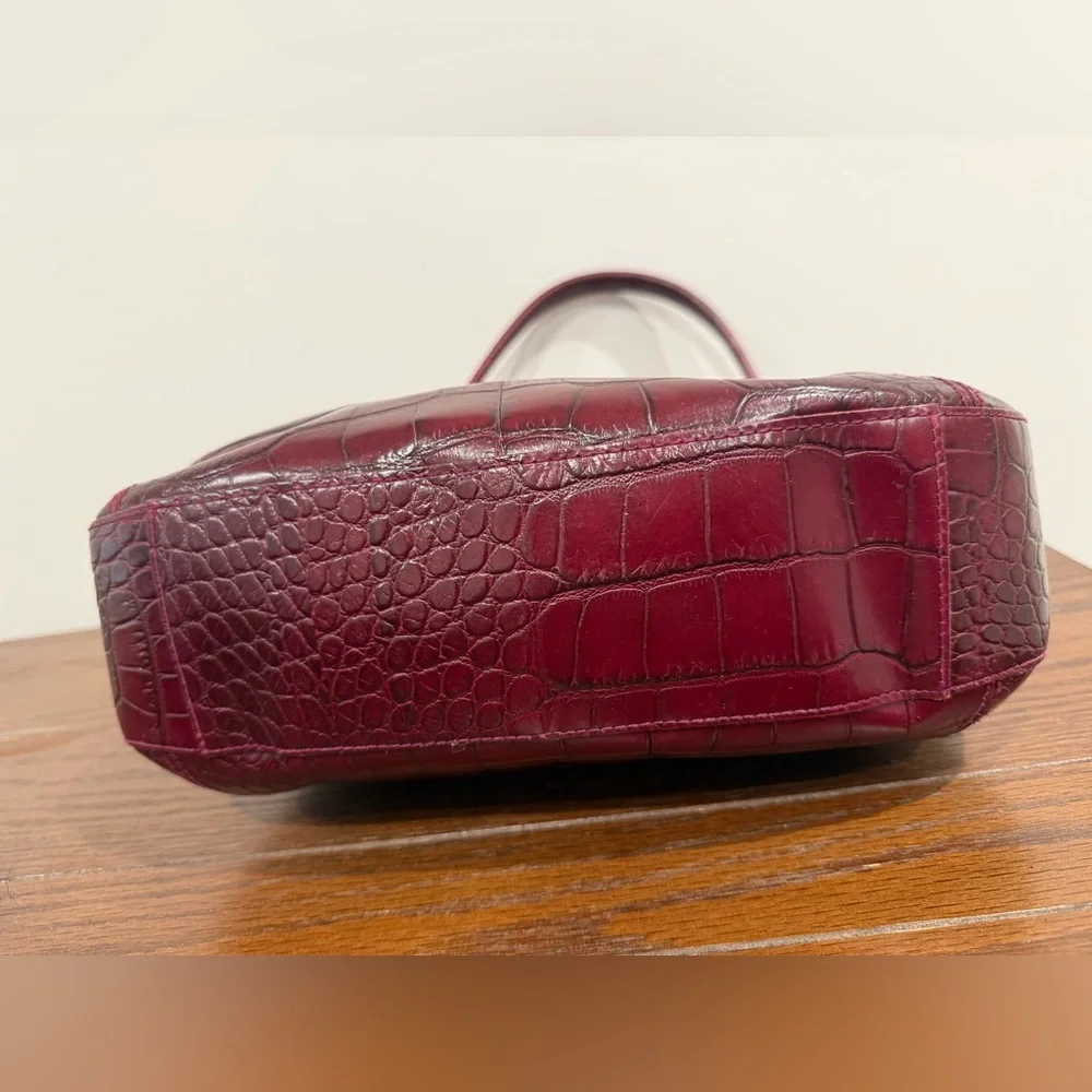 Furla Greta embossed croc handbag shoulder bag - Picture 4 of 13